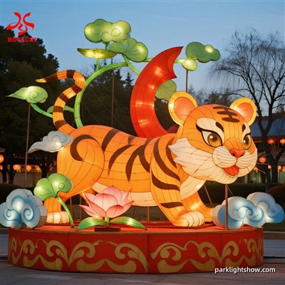 Tegneserie tiger lanterne skulptur traditionel kinesisk stjernetegn festlig dekoration